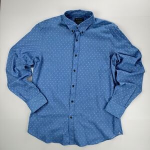 Massimo Dutti Finest Fabric Blue Button-Down Shirt L Casual Business Smart Style